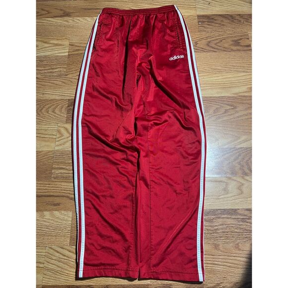 vintage 90’s Adidas Red Breakaway Adidas track pants with snaps on sides . L - Picture 1 of 6